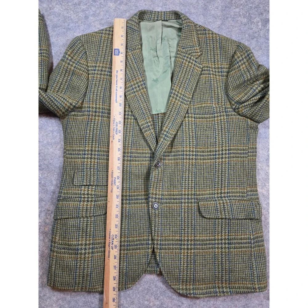 Glenkirk B&B Lorrys Vintage Wool Plaid Blazer Green Brown Tweed Sport Coat 44 S
